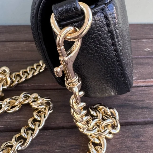 Versace Jeans Collection Black and Gold Mini Crossbody Bag with Baroque Clasp - Picture 5 of 9